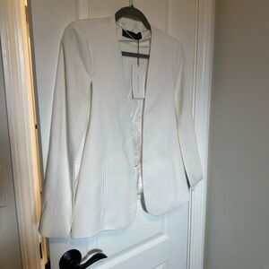 Zara white cape blazer